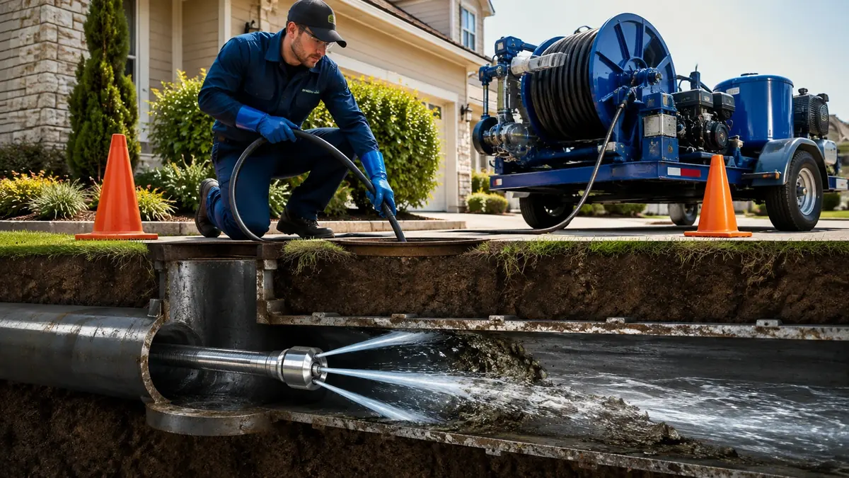 Main Sewer Line Hydro Jet Cleaning in Fellows
