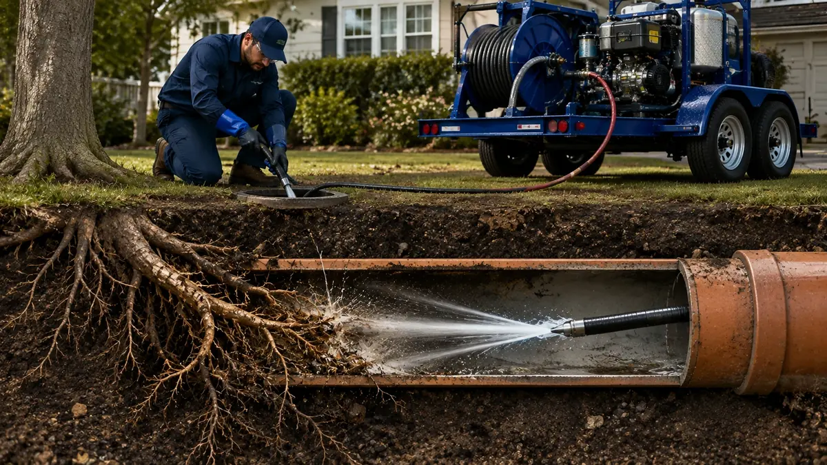 Tree Root Removal with Hydro Jetting in Fellows